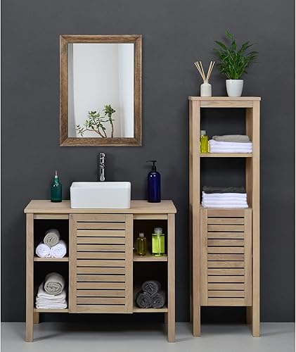 Miniatura 6 de AAZZKANG Espejo de madera rústica, espejos decorativos rectangulares de pared con marco para dormitorio, sala de estar, baño, entrada, para colgar,