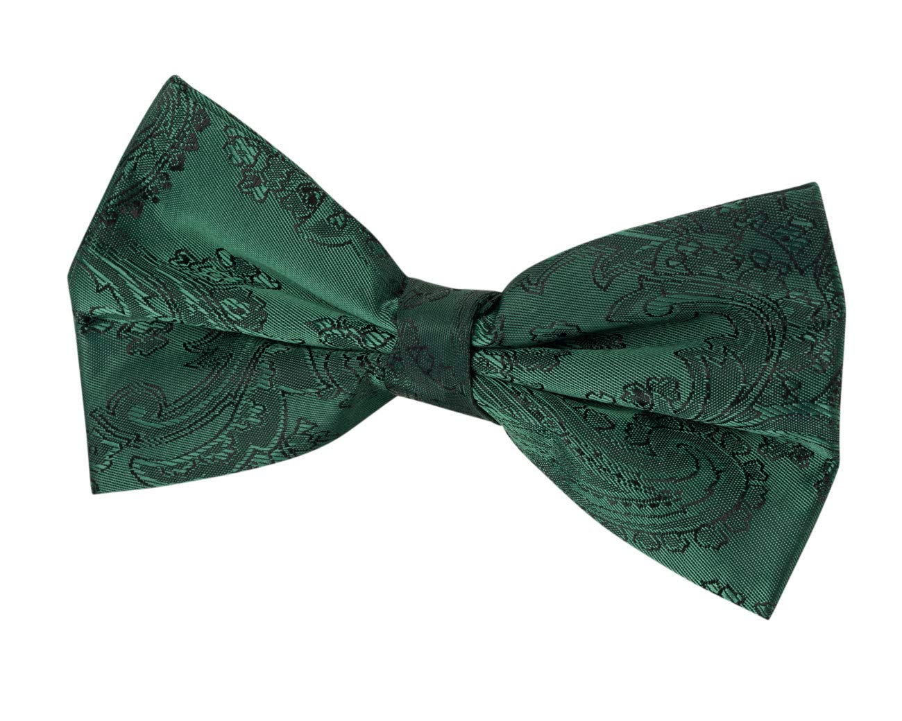 Dobell Mens Racing Green Paisley Bow Tie Pre-Tied