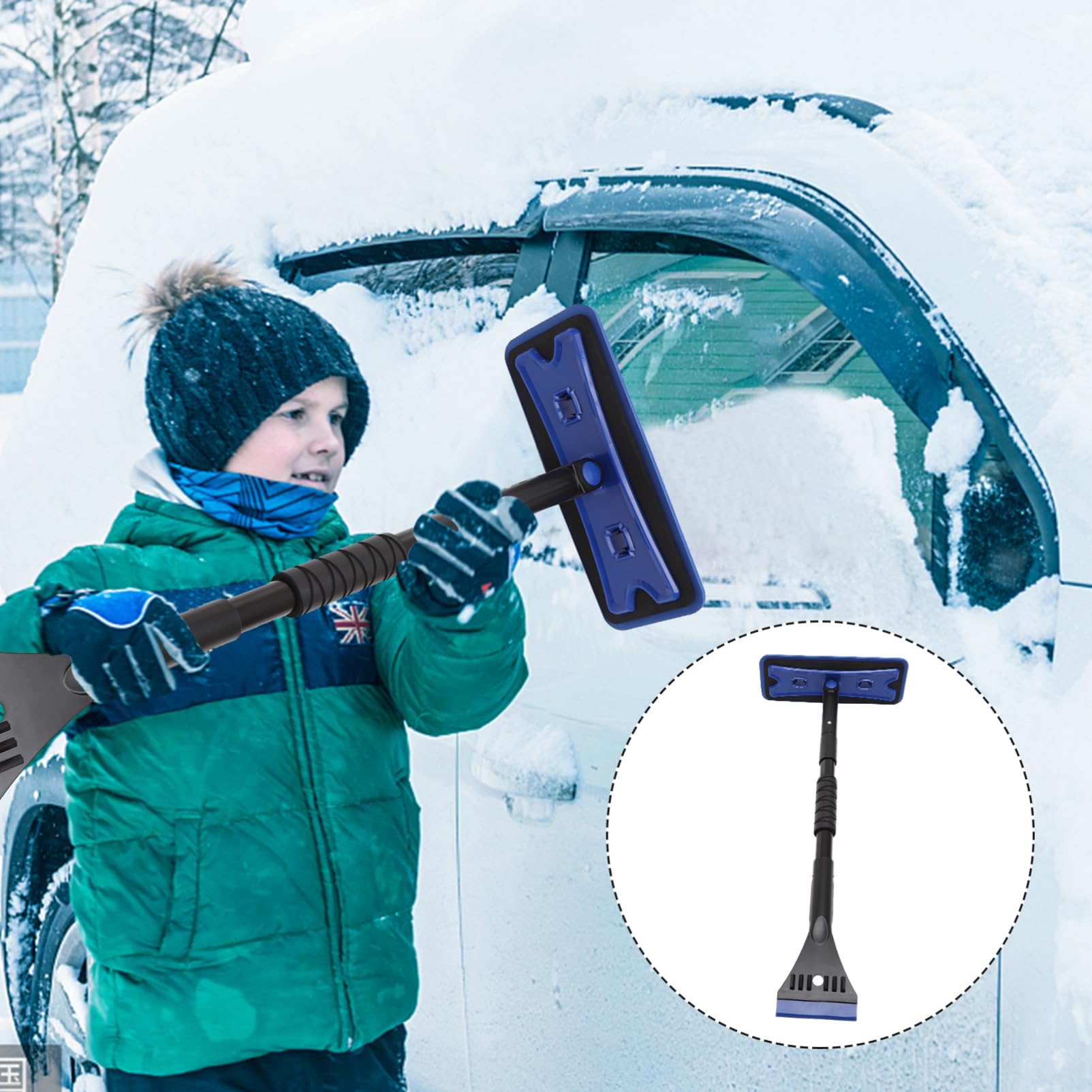 Grattoir à Glace et Brosse pour Voiture 1 Set, Alliage D’Aluminium