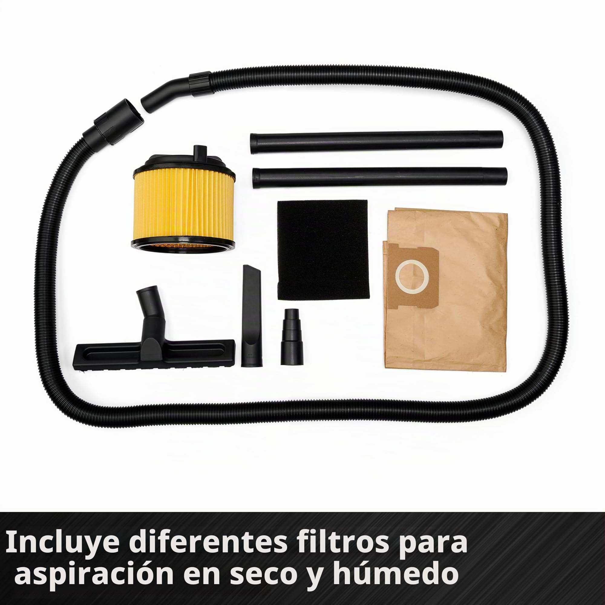 Einhell Aspirador en seco y húmedo TC-VC 1930 A | 1500 W | 190 mbar | depósito plástico 30 l | toma automática | Incluye boquillas, filtro y bolsa para la recogida de suciedad