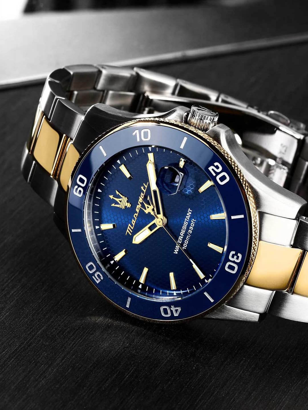 Maserati Orologio Uomo, Tempo, Data, Analogico, Cinturino in Acciaio, Collezione Competizione - R8873600010