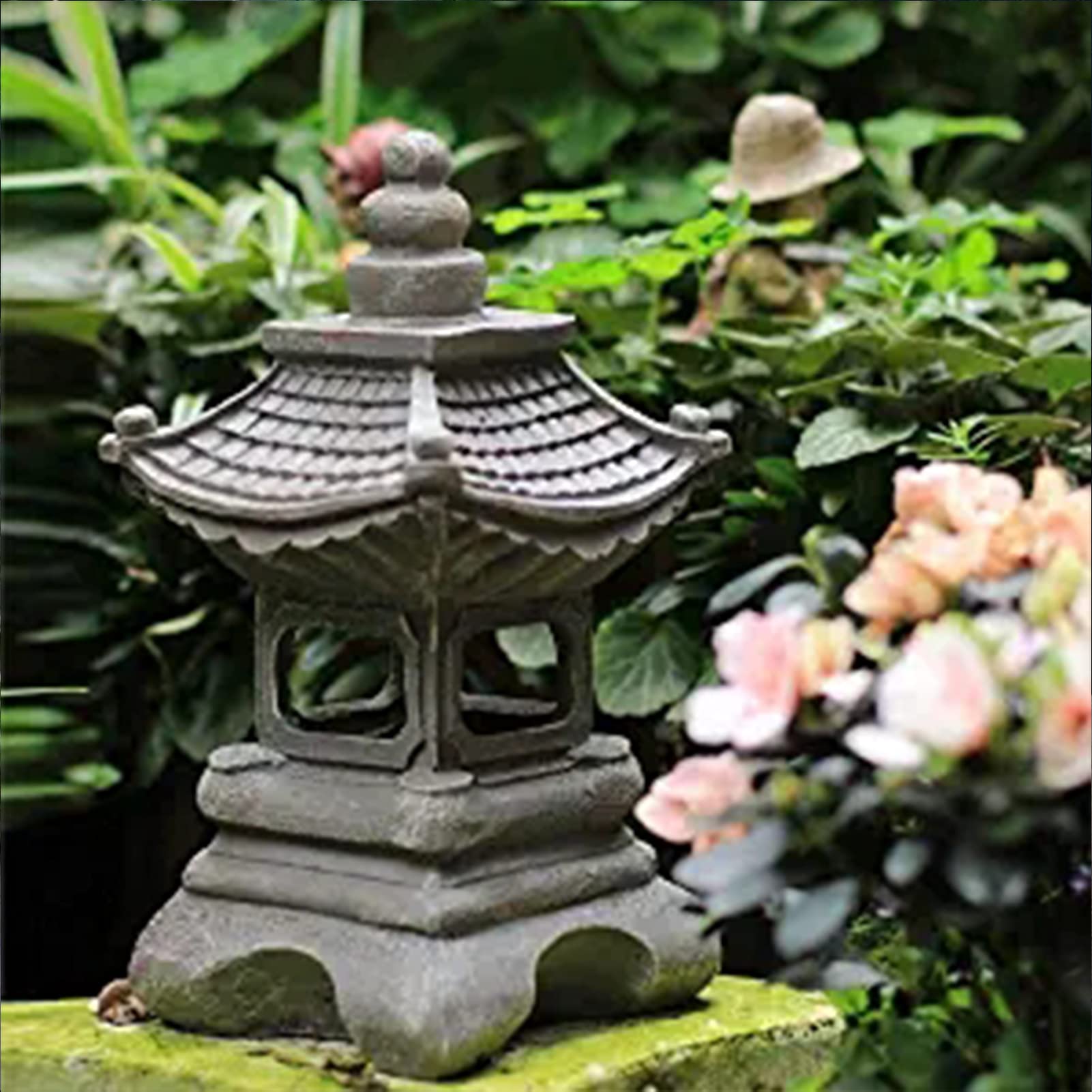 Estatua de jardín, Estatua de jardín Solar para jardín al Aire Libre, Farol, Pagoda, Figura de luz, lámpara de Palacio, decoración de Paisaje,