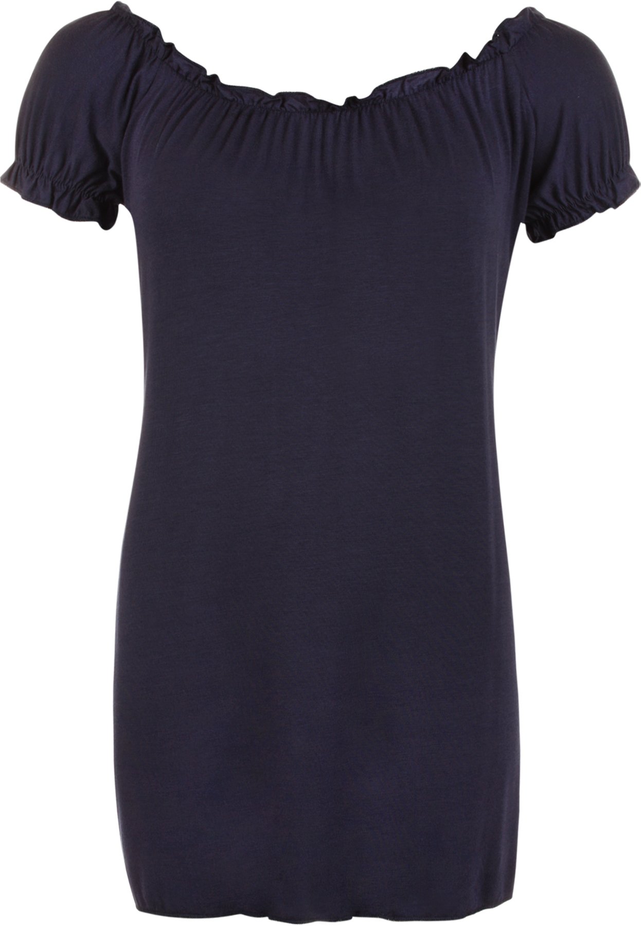 WearAll Ladies Gypsy Boho Stretch Womens Top - Navy Blue 14