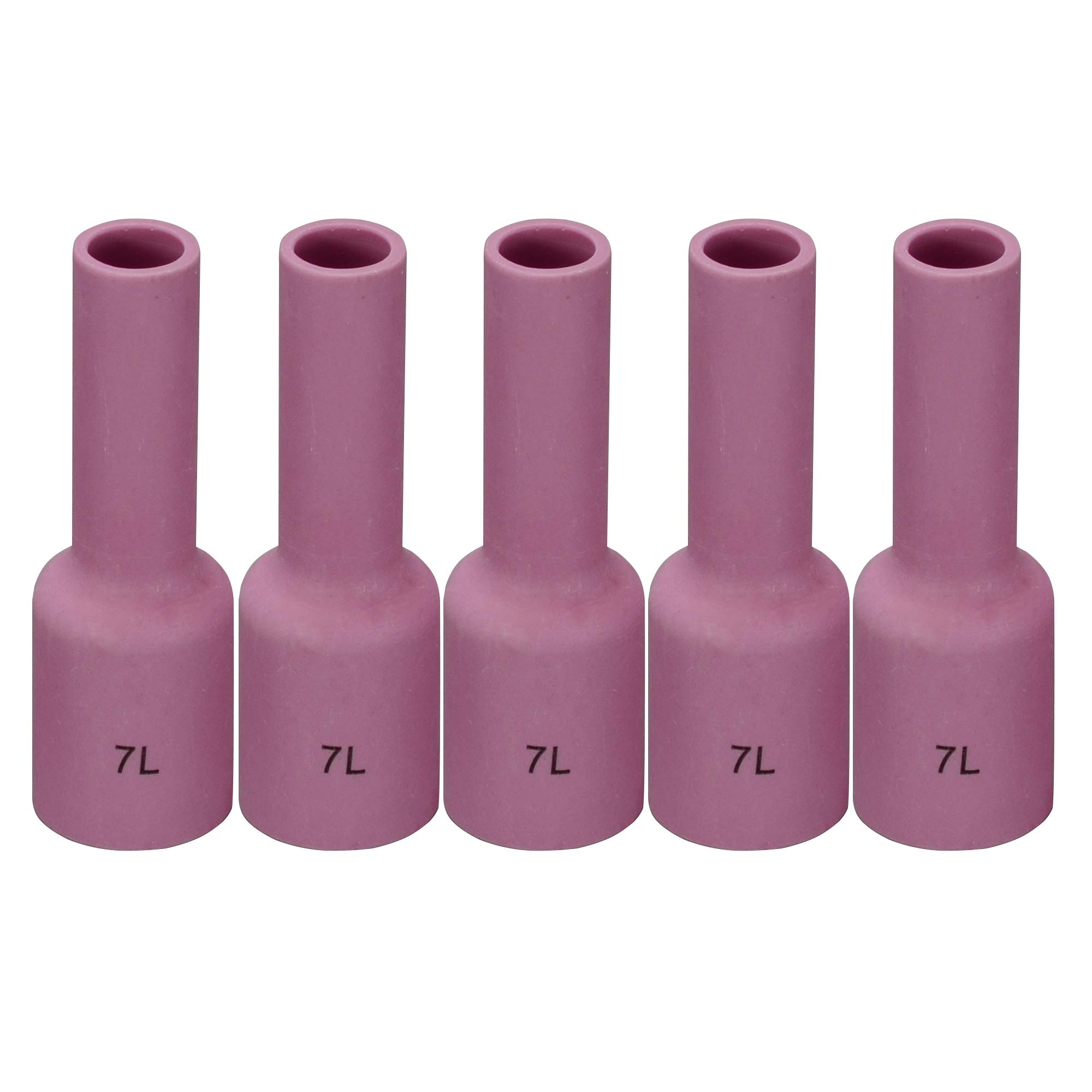 RIVERWELD TIG Gas Lens Alumina Nozzle Ceramic Cups Long Size 54N15L #7L 11.0mm Orifice for QQ300 PTA DB SR WP 17 18 26 TIG Welding Torch Pack of 5