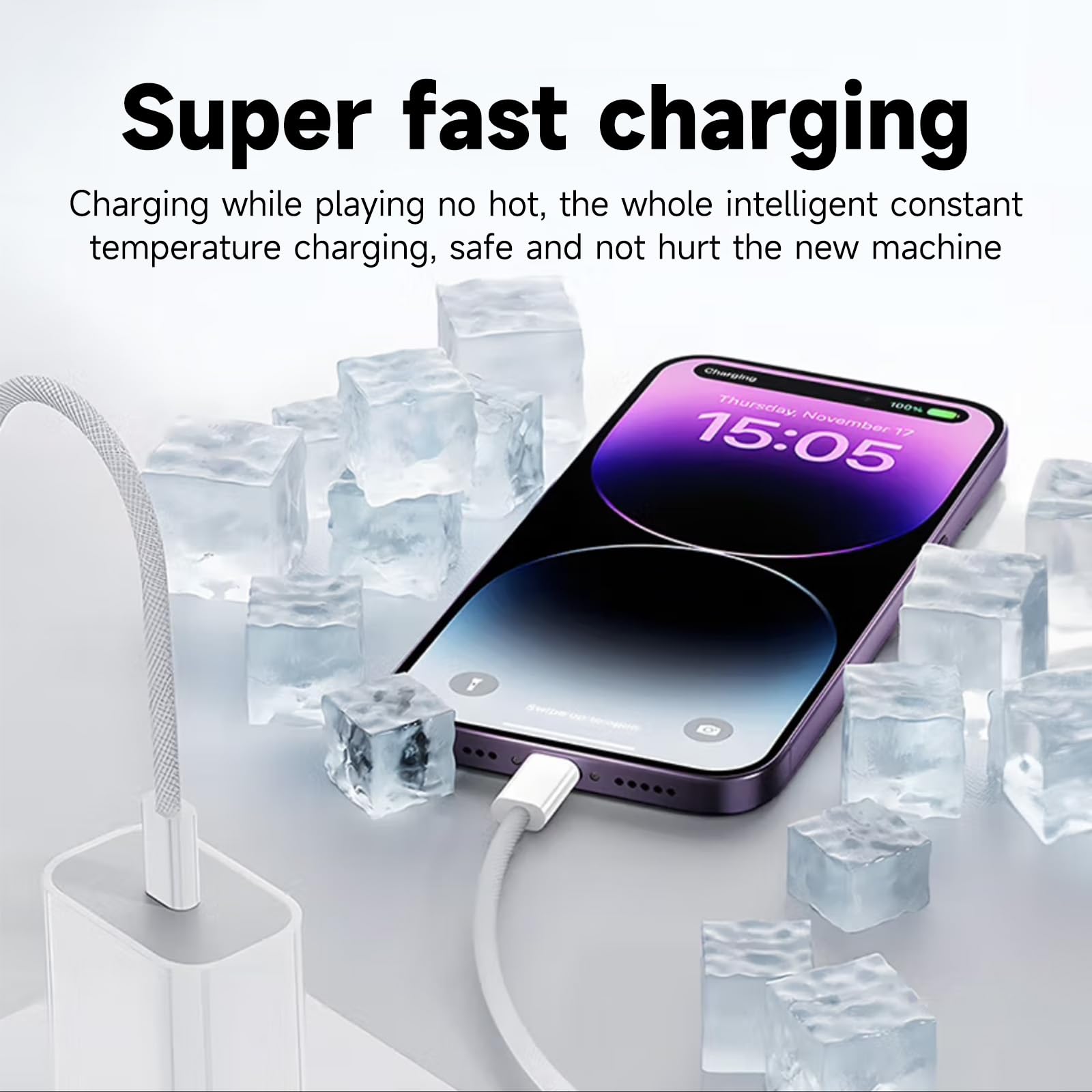 2 Pack 20W Fast Charger for AirPods 4 th Gen, AirPods Pro 3/Pro 2 2nd Generation, Air Pods Max 2024,Beats Pill 2024, iPhone 17 16E 16 15 USB Type C Woven Cable MacBook Pro Charging Block & More