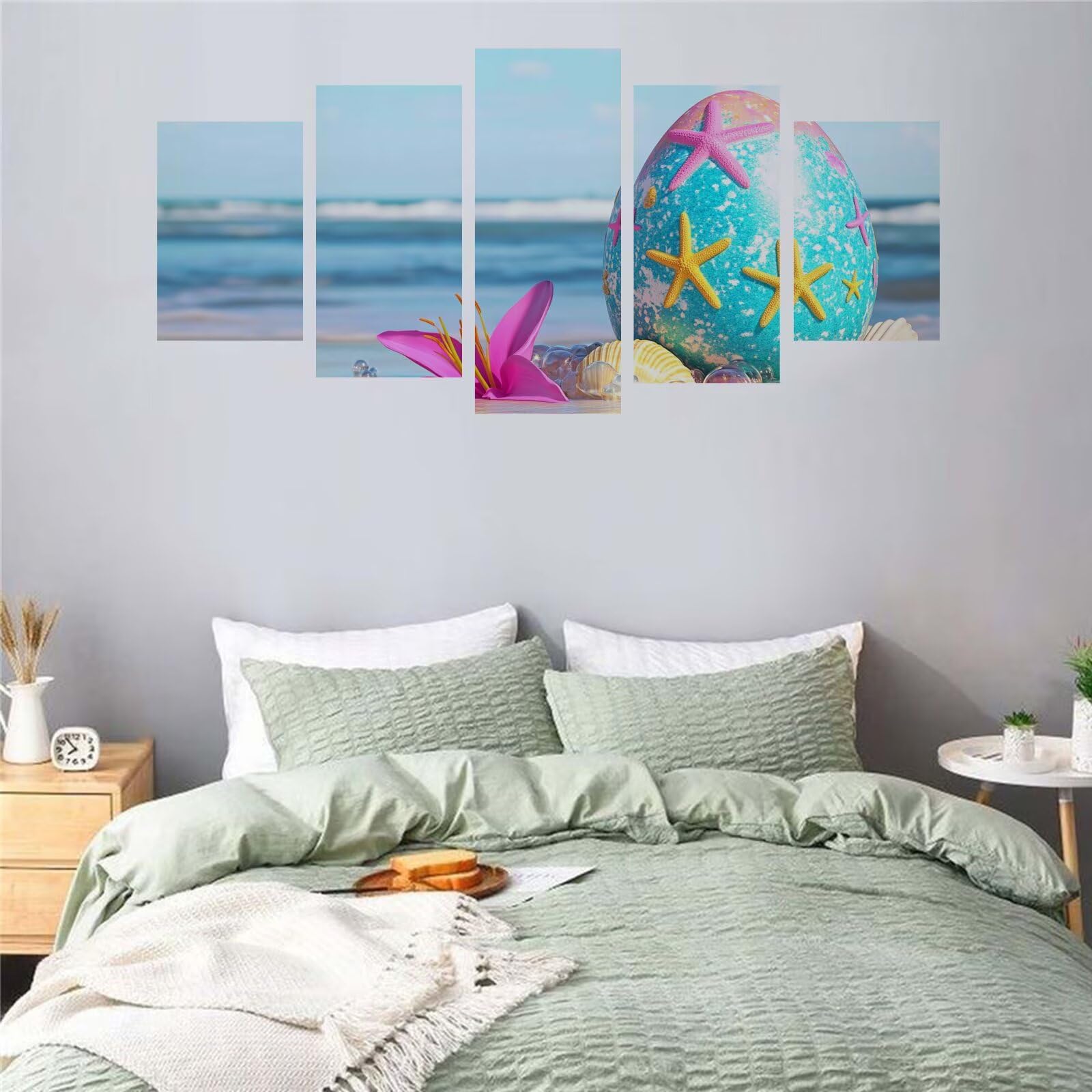 5D Diamentowe Malarstwo 5 Sztuk Plaża Wielkanoc Diament Malarstwo Dla Dorosłych, Haft Diament Malarstwo Dorosły Duży Format Puzzle Sztuka, Ścieg krzyżykowy Zestaw Rzemiosła Do Dekoracji Ściennej
