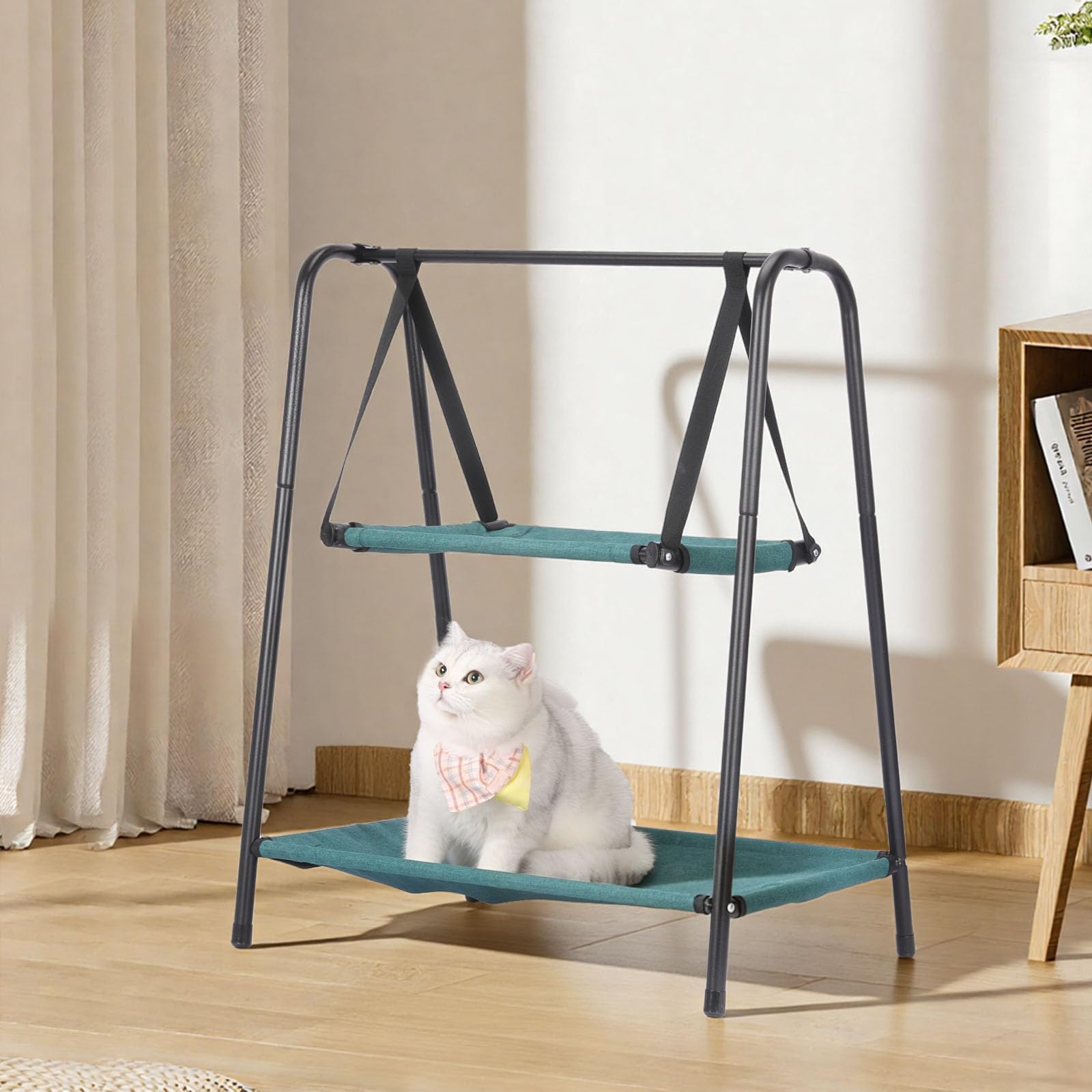 Etagen-Katzenschaukel zum Aufhängen, Kätzchen-Hängematten mit Kissen, erhöhte Schaukeln für Katzen und Kätzchen, perfekte Indoor-Katzenmöbel, Hundeschaukel, atmungsaktive Katzen-Hängematte
