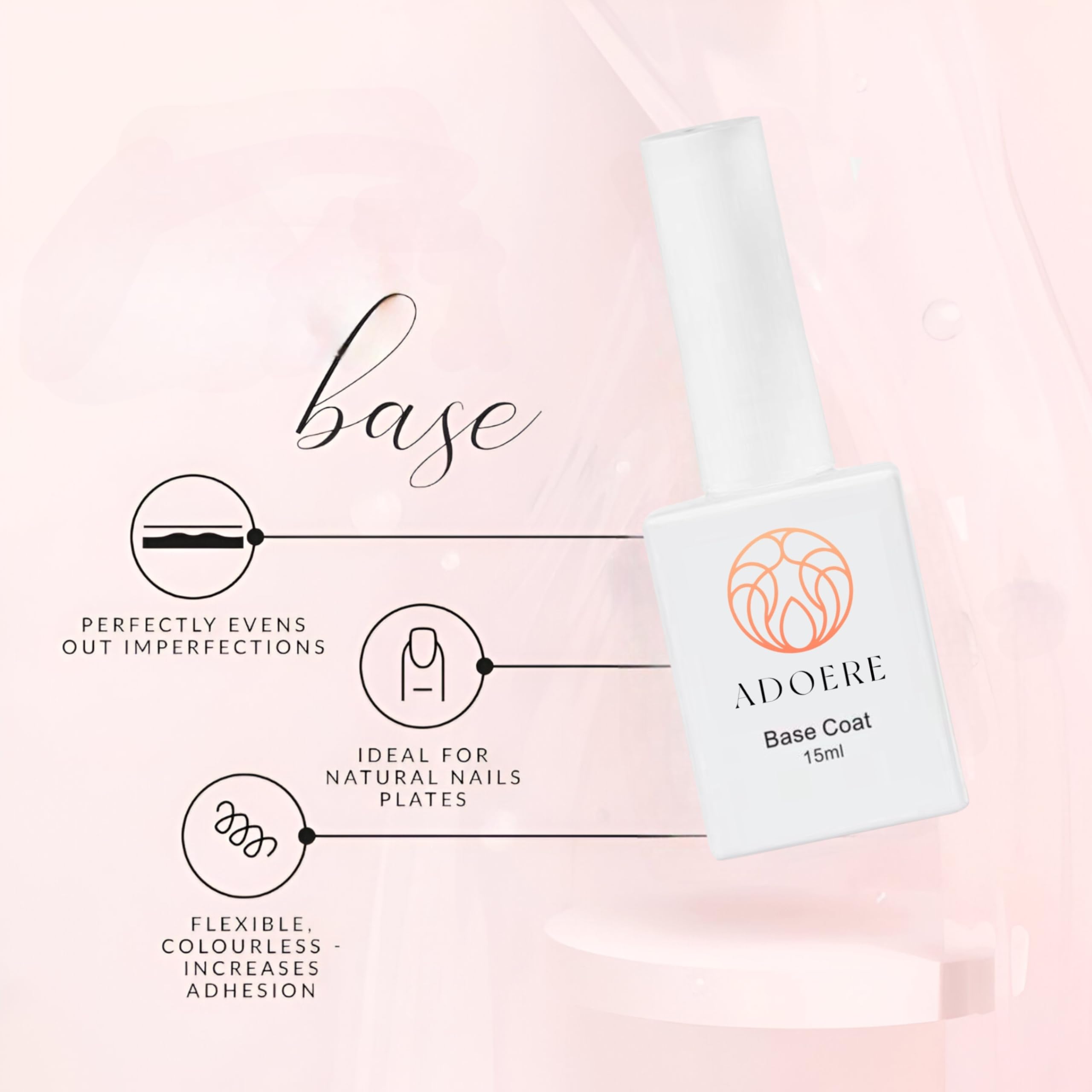 Adoere Combo Kit UV Top Coat Gloss & Matte, Base Coat, Primer,Dehydrator 15ml Each Pack Nail Art Design Manicure Gifts for Women, Transparent, 5 Pcs Combo (Pack of 5) 2