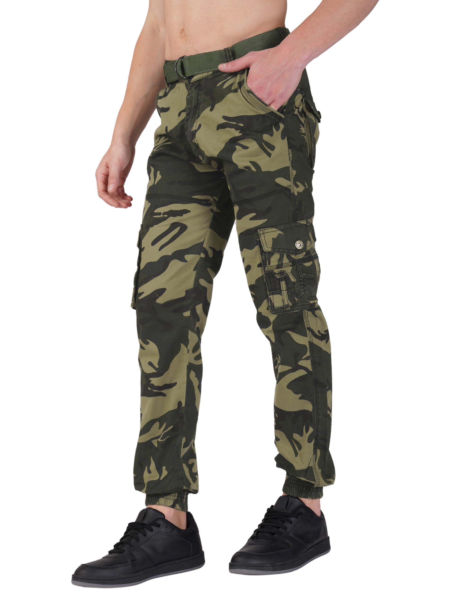 urban legends 6 Pocket Stylish Regular Fit Cotton Cargo Jogger Pants for Men with Elasticated Stretchable Zipper Bottom, Design for Casual and Sporty Looks.-picture-29
