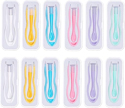 Lasiyanor Juego de estuche de herramientas de inserción y removedor de lentes de contacto colorido, aplicador de contacto con punta suave, adecuado