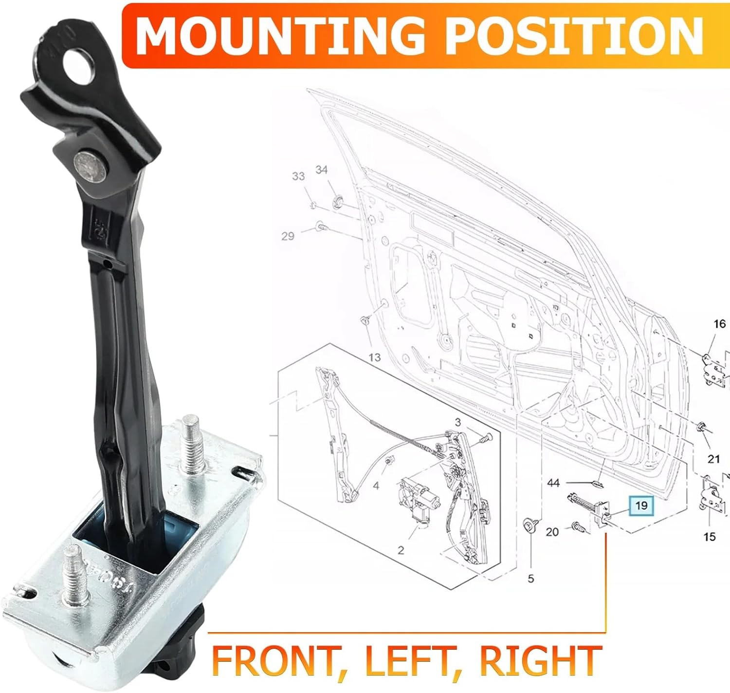 Car Door Hinge for Opel for Astra 2009-2019 Front Door Hinge Stop Check Strap Link Limiter 160010 13363546 13270665