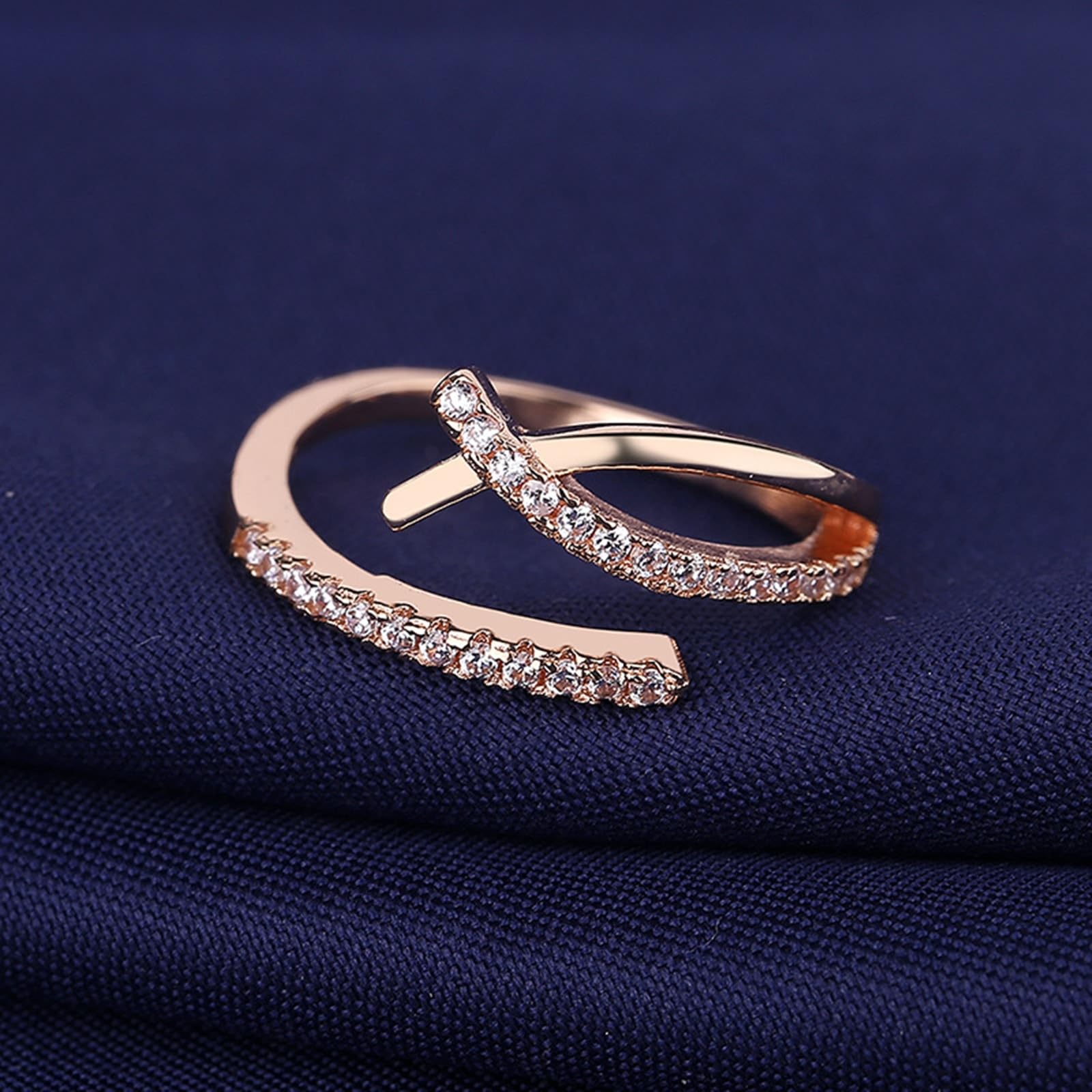 Anillos de aniversario para mujer, oro amarillo infinito, diamantes abiertos de laboratorio de 18 quilates, talla 4-11