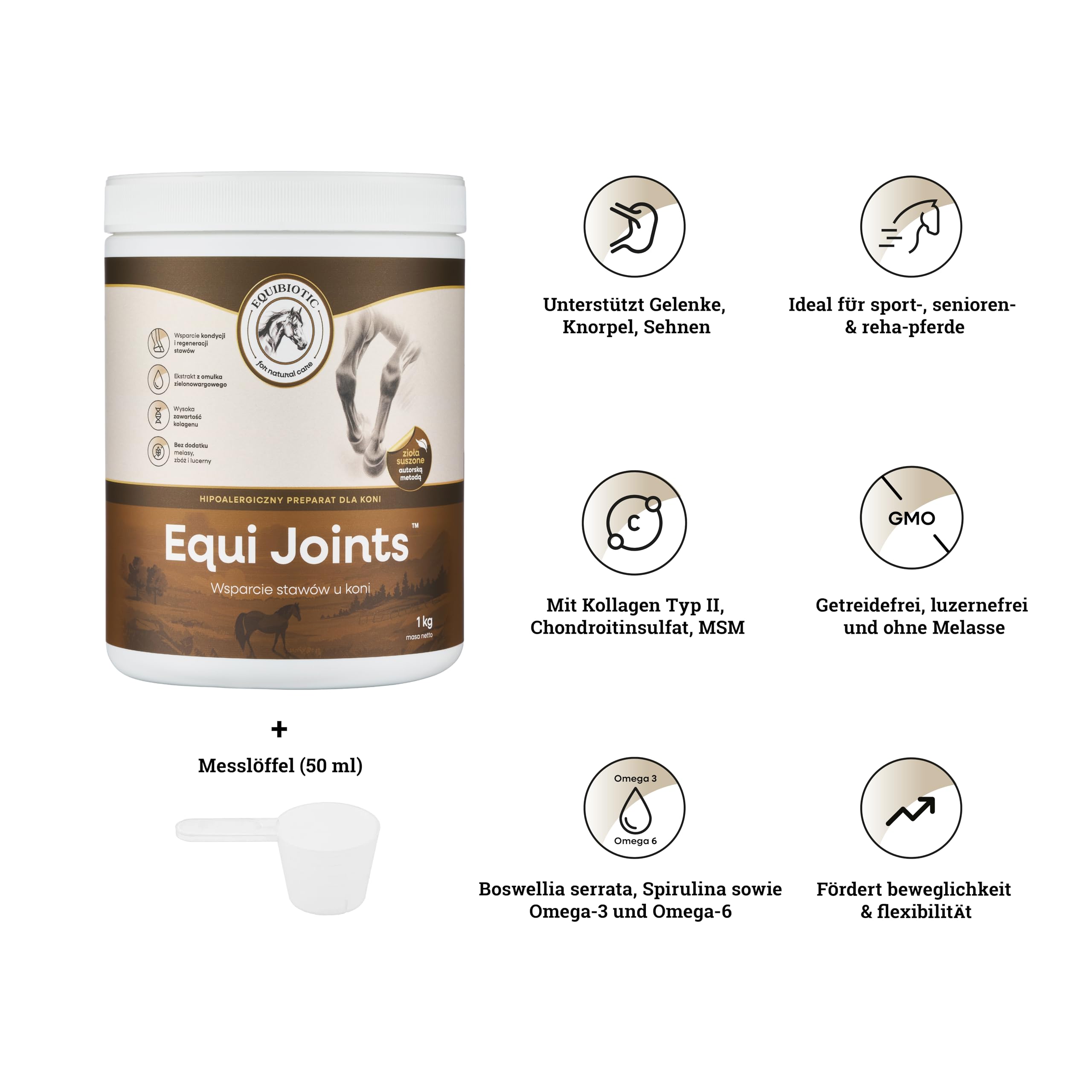 Equi Joints - Gelenkfutter Pferd mit MSM, Kollagen Typ II, Grünlippmuschel & Chondroitin - Unterstützung von Gelenken, Knorpel und Beweglichkeit - 1 kg