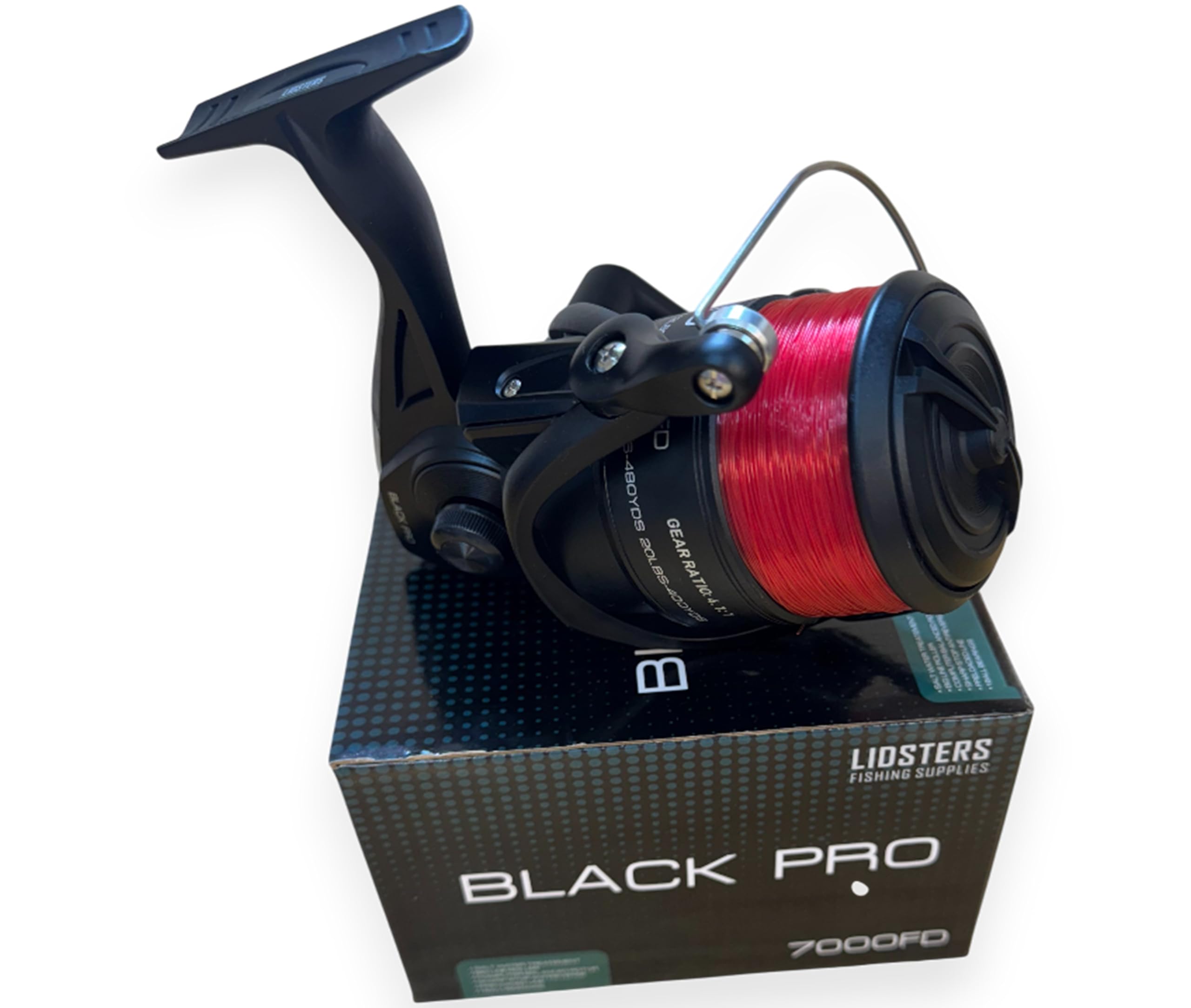 Lot de 2 grands moulinets noirs Pro 70 FD pour la pêche en mer, la plage, la jetée, la ligne rouge 7000