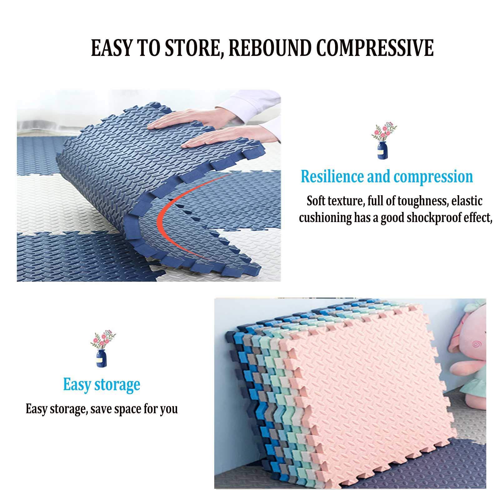 Jigsaw Floor pour Bébé, Tapis Jeu Mousse Épaissie pour Enfants, Tapis Protection Sol Adapté Au Salon La Chambre À Coucher L'aire De Jeux pour Enfants,Light Pink+Gray,6