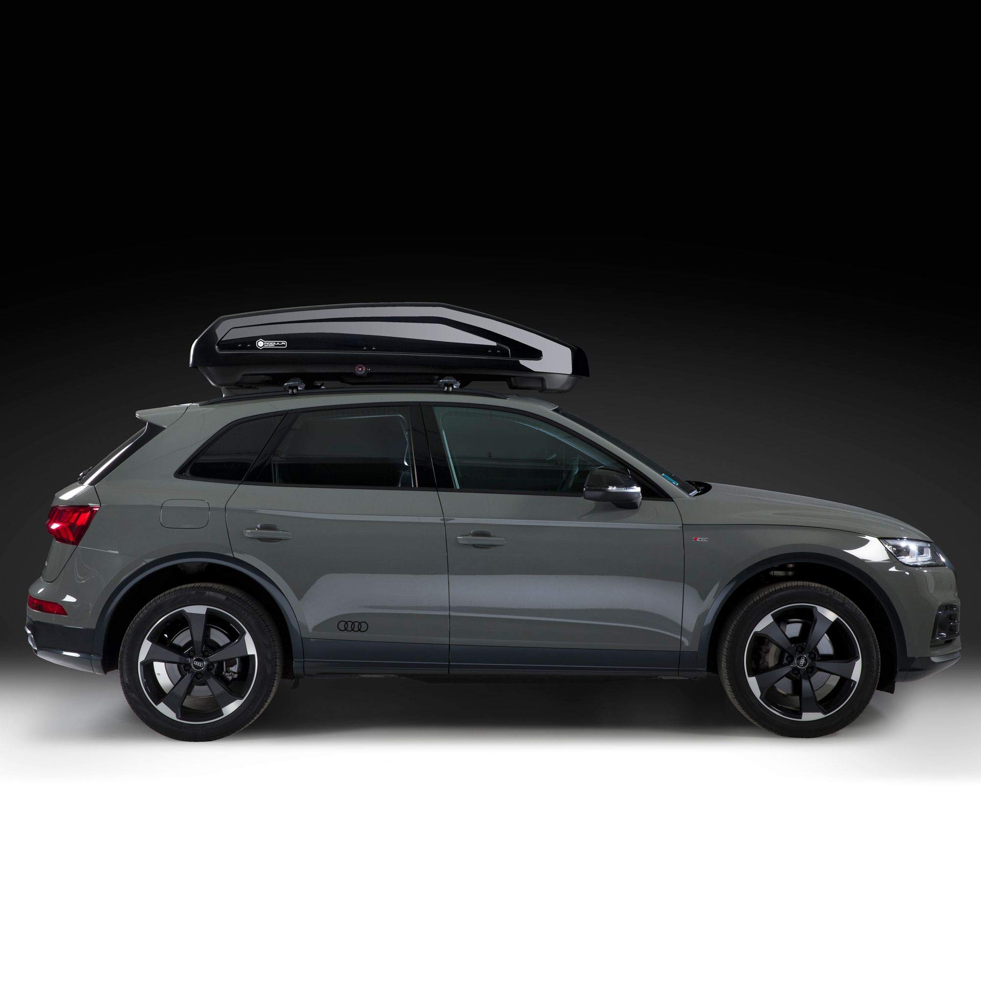 Modula EVO 470L - Box da tetto auto con doppia apertura laterale, colore: Nero lucido