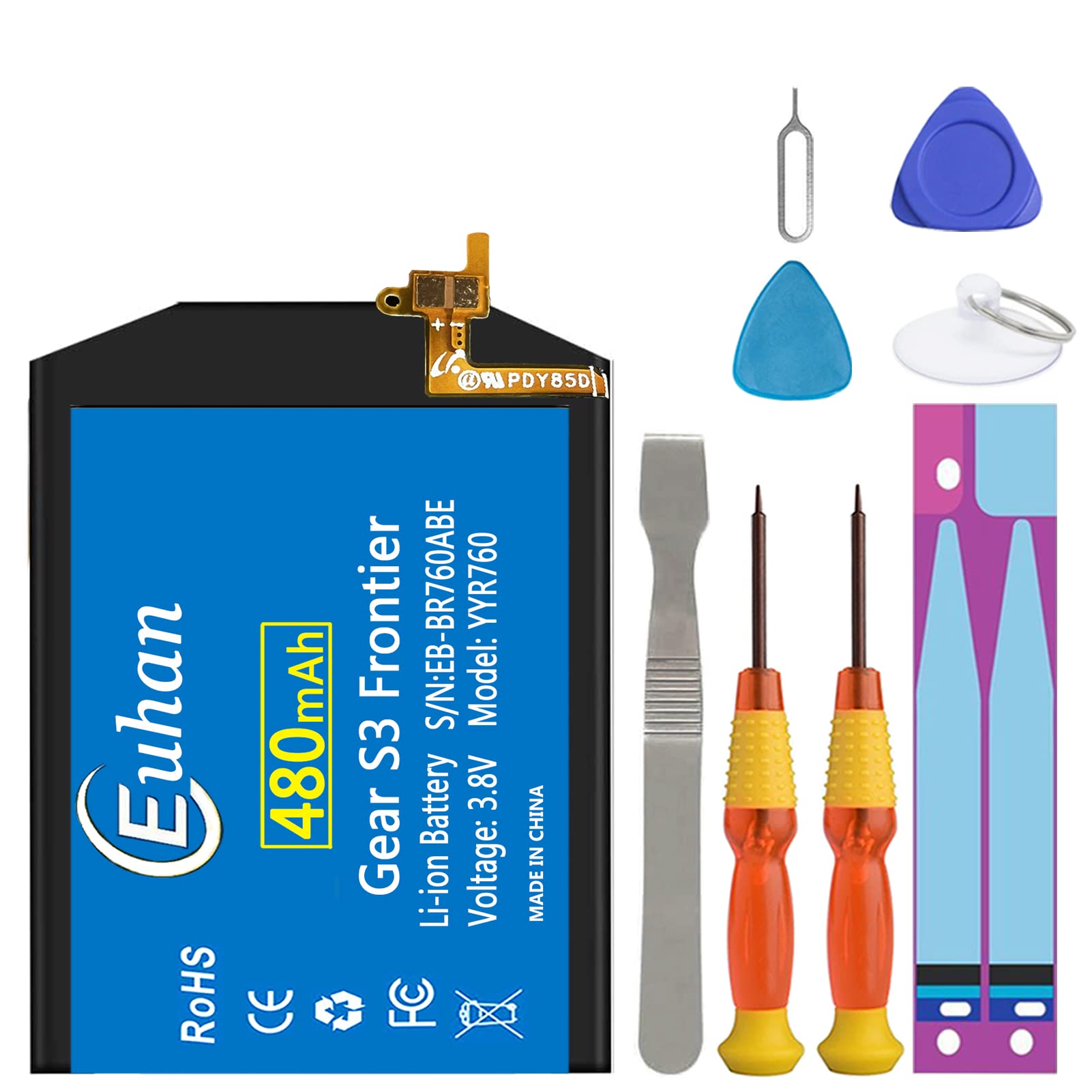 Gear S3 Battery Unklou 480mah Li Polymer Replacement Battery