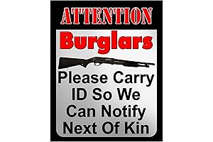 Attention Burglars-Funny Wall Art, Our Gun Security Wall Decor Print Is The...