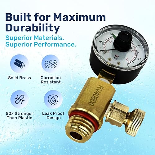 Miniatura 5 de RV40600 (98209800) Válvula de alivio de aire de latón  Compatible con sistemas de filtro de piscina - FNS, limpio y transparente, Quad DE, filtros