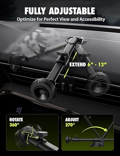 Miniatura 3 de Bracketron MagAlign X Pro - Soporte de teléfono para automóvil con brazo de alcance extendido para tablero y parabrisas, soportes magnéticos para