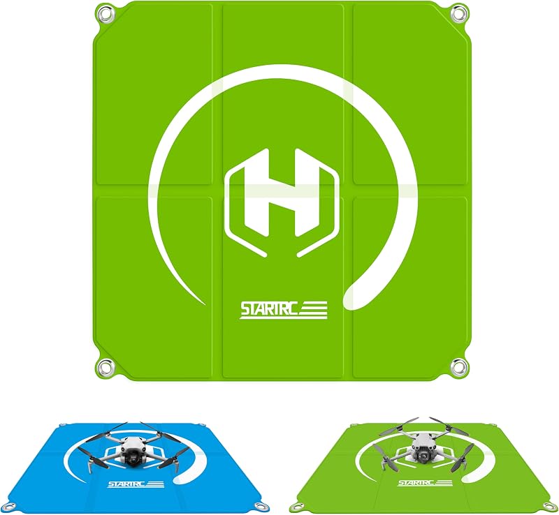 STARTRC Drone Landing Pad 22 inch Foldable & Waterproof with Wipe-clean Surface, Drone Accessories for DJI Mini 5 Pro/4/3/Mini 4k/NEO 2/Avata 360/Lito X1/Mavic 4 pro/Air 3s,Landing Pad Weighted with Stakes(55cm)