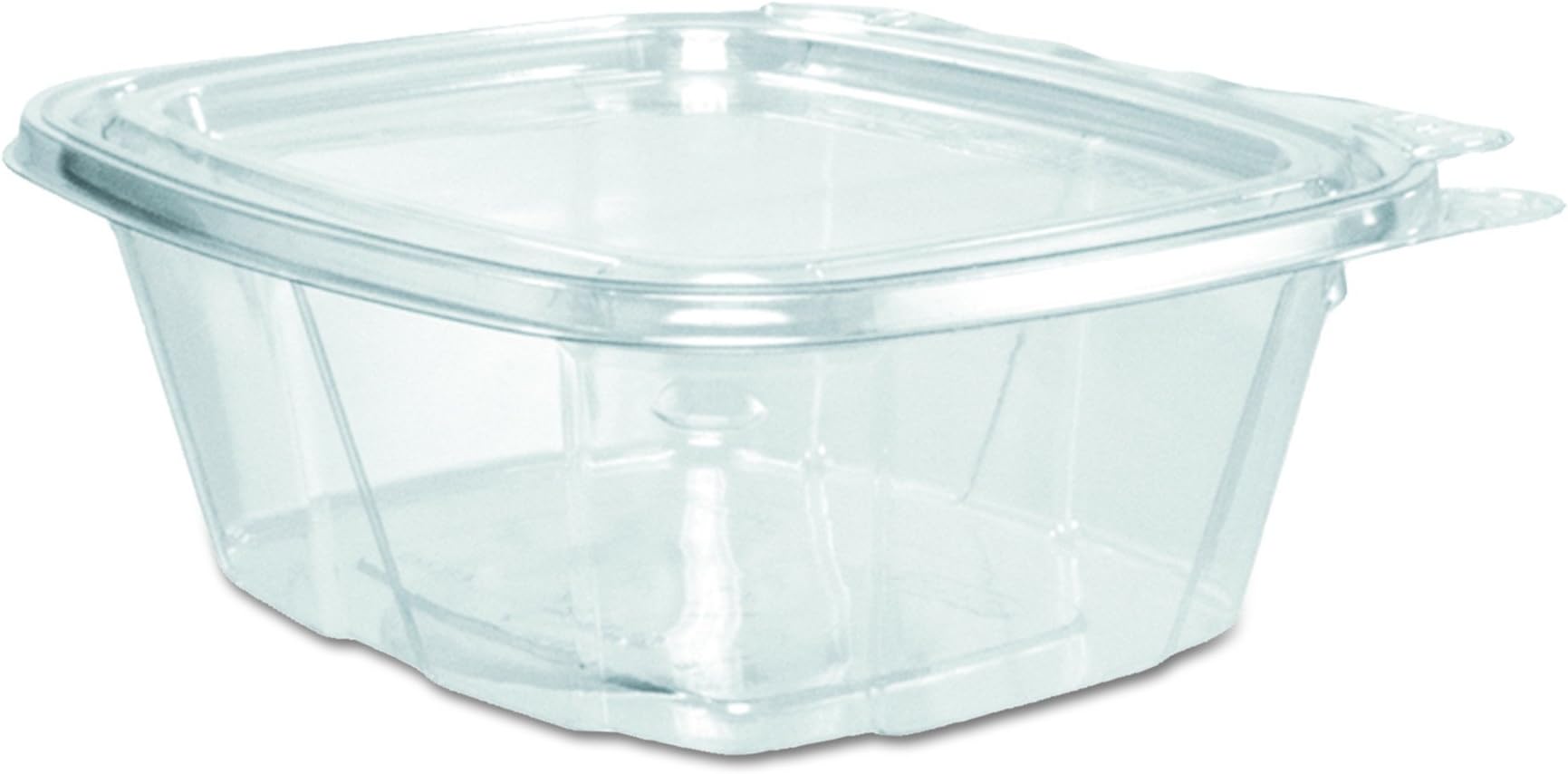 CH16DEF 16 oz Tamper-Resistant Clear Hinged Container with Flat Lid (Case of 200)