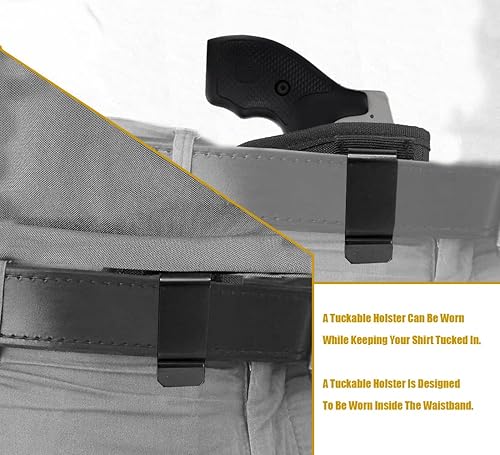 Miniatura 2 de Bursport Funda interior de la cintura para funda oculta para pistola de transporte oculto para mini pistolas compactas compactas de tamaño completo,