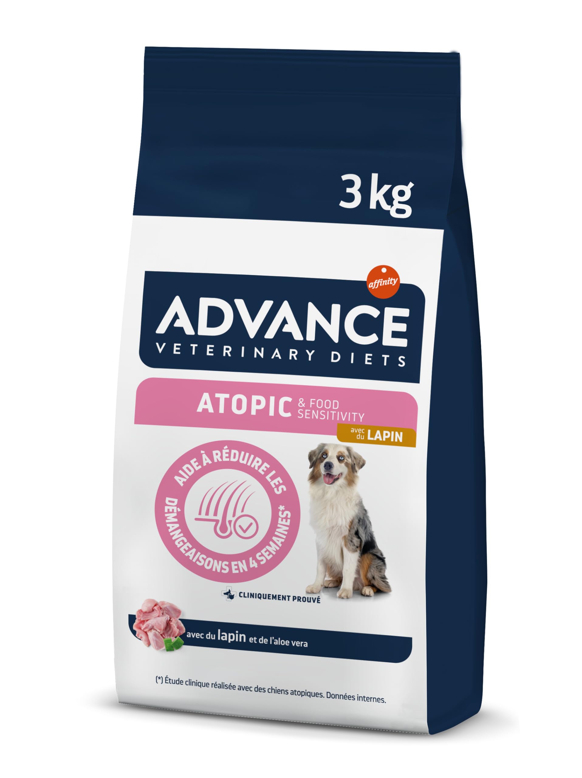 Advance Veterinary Diets Atopic Medium & Maxi - Croquettes pour Chiens avec Dermatite atopique avec Lapin - 3kg