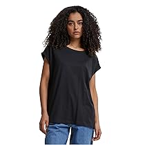 URBAN CLASSICS t-shirt da Donna con Manica Arrotolata, Maglietta a Maniche Corte da Donna in Cotone, Tee Shirt con Scollo Rotondo e Spalle Arrotondate, Colore: Rosso Ciliegia, Taglia: XXL