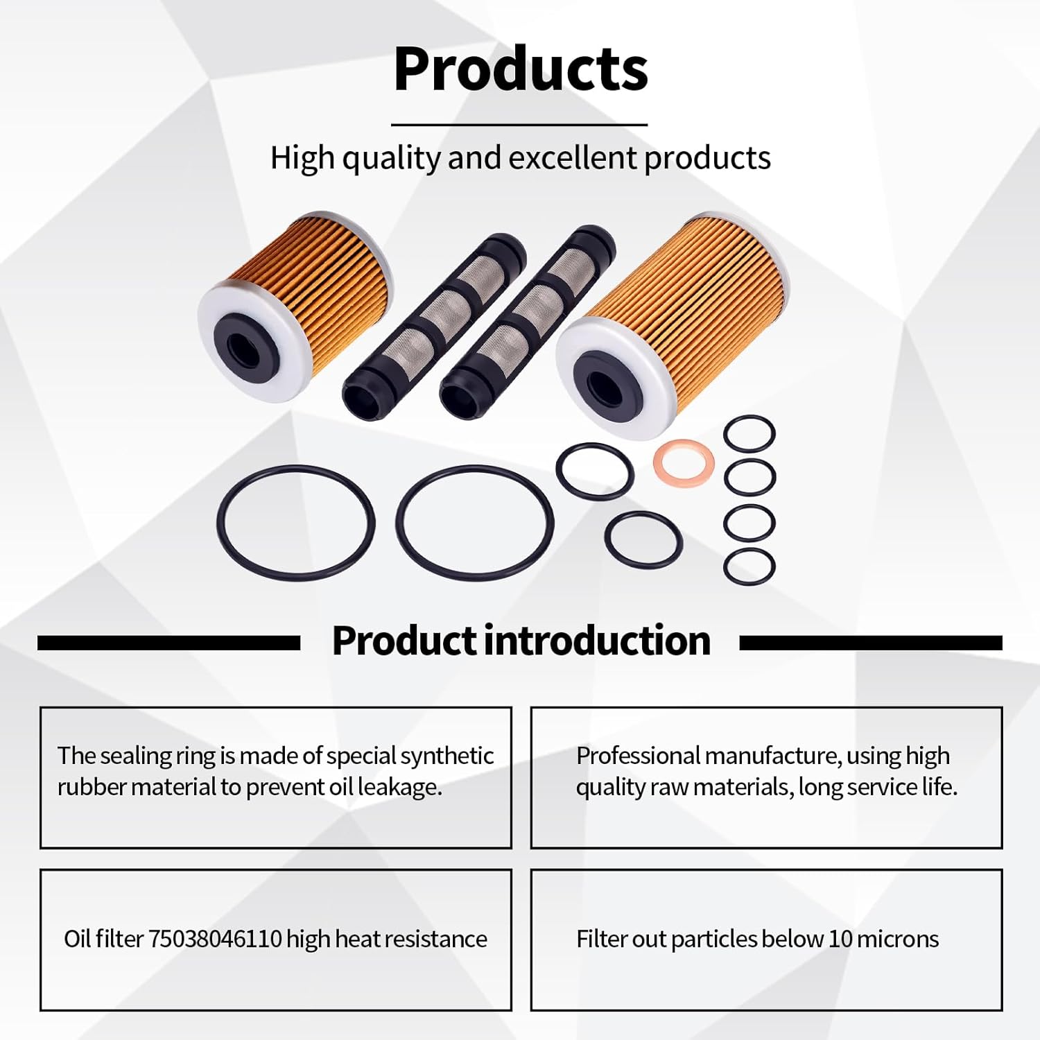 75038046110 Oil Filter Service Repair Kit Compatible with 690 R/Enduro/R/SMC/R/701 Enduro/Supermoto/Svartpilen/Vitpilen 2016 2017 2018 2019 2020 2021 2022 2023 kn155 kn651