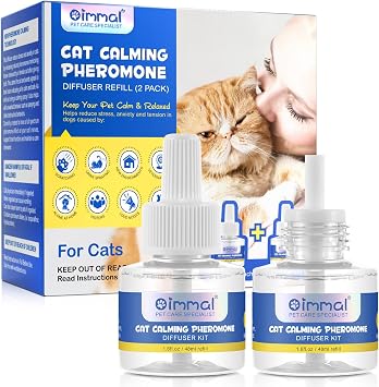 Cat Dog Calming Pheromone Diffuser Refill2 Packs | 60-Day Plug Ins Refills With 2X48 ML, Home Calming Refill To Help Reduce Anxiety & Stress In Pet,Anxiety Relief Stay Calmer,Safe & NaturalCat