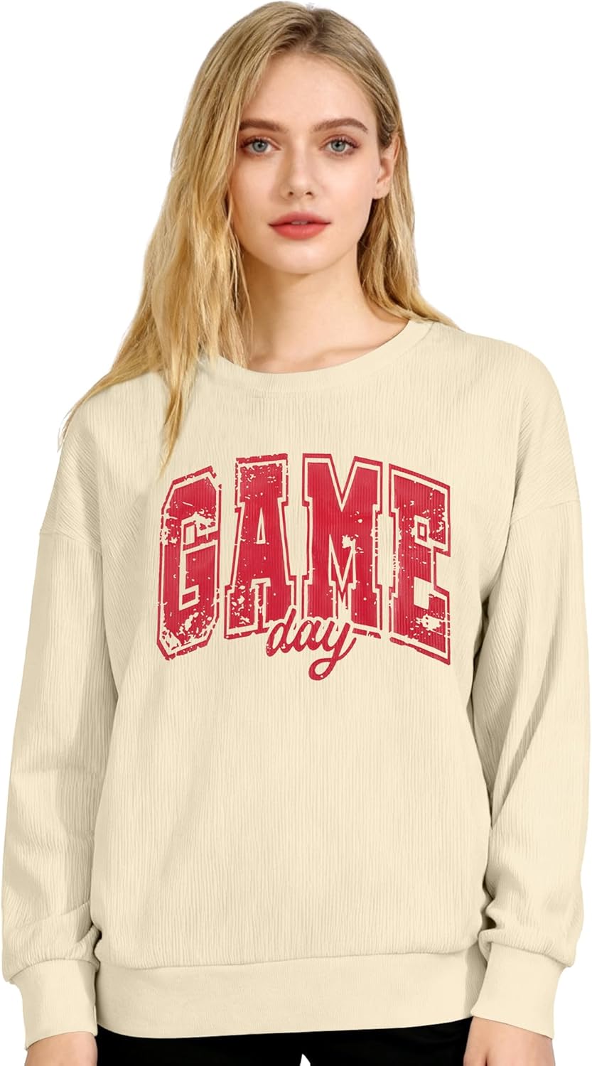 JINTING Game Day Sweatshirt Women Football Sweatshirts Sunday Funday Shirts Gameday Long Sleeve Shirt - Image 6