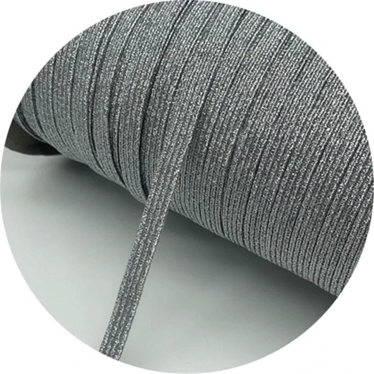 Lote de 5 yardas de cinta elástica con purpurina de 6 mm para costura, banda elástica para cintura, cuerda elástica, cordón DIY, 36-135 yardas, 1 rollo