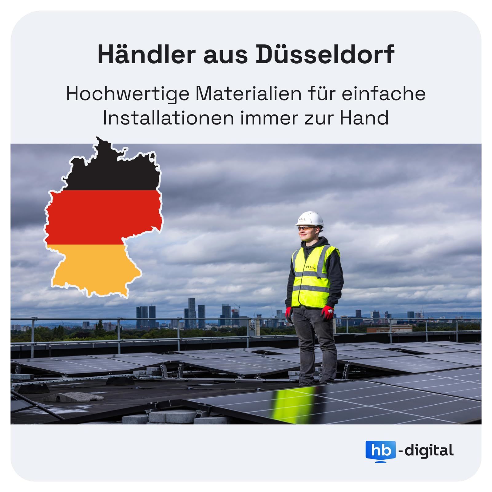 HB-DIGITAL 50m Solarkabel 4mm² H1Z2Z2-K TÜV Rheinland zertifiziert flexibel UV PV Kabel reines Kupfer 1500V DC Schwarz