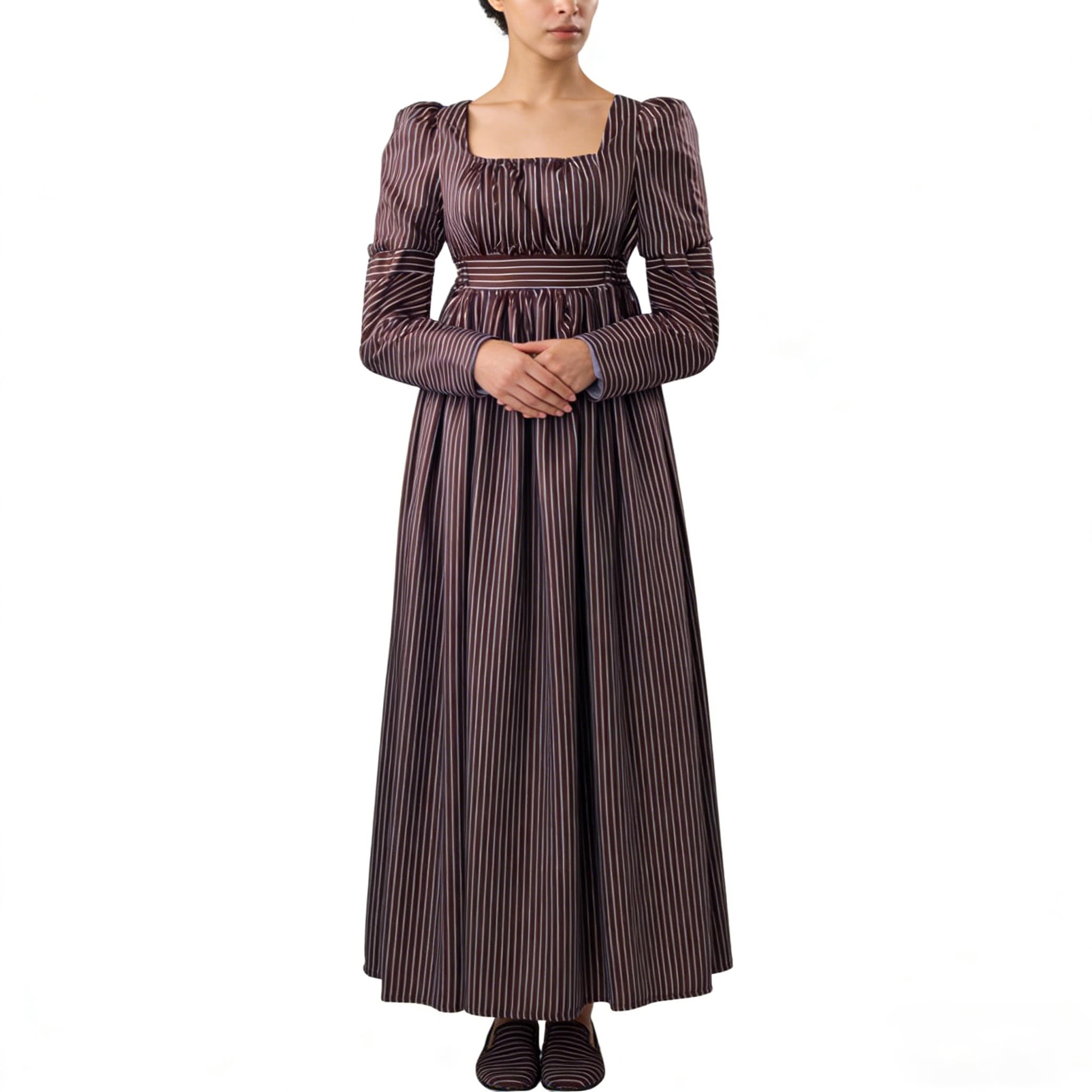 COSDREAMER Damen Renaissance Mittelalterliches Bauernkleid Empire Taille Regency Ära Ballkleid