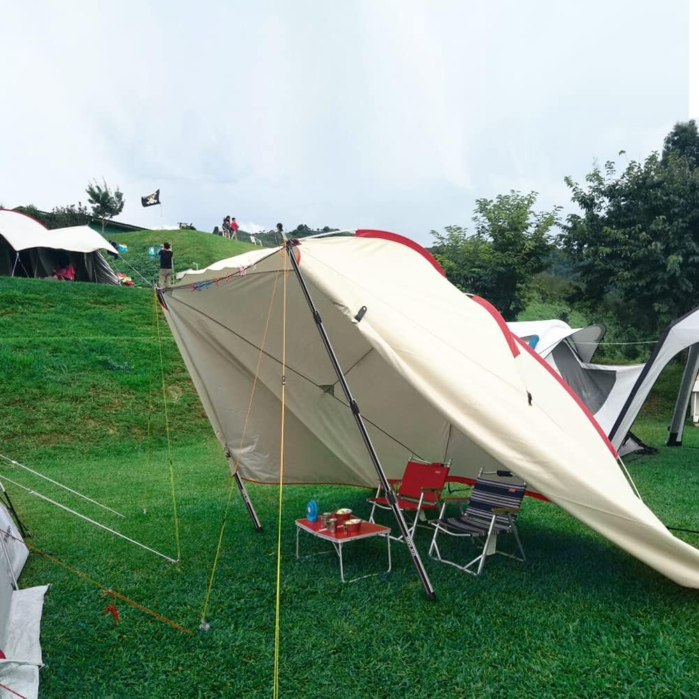 SAN LIKE Lot de 2 piquets de Tente télescopiques en Fibre de Verre - 250 cm - Léger - Réglables - pour auvent de Pluie