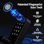 Keyless-Entry Fingerprint Smart Door Lock: Sifely Digital Electronic Lock with Code Passcode, Electric Door Knob, Biometric Handle, Perfect for Entry Doors, Bedroom Doors (Black Smart Lock)