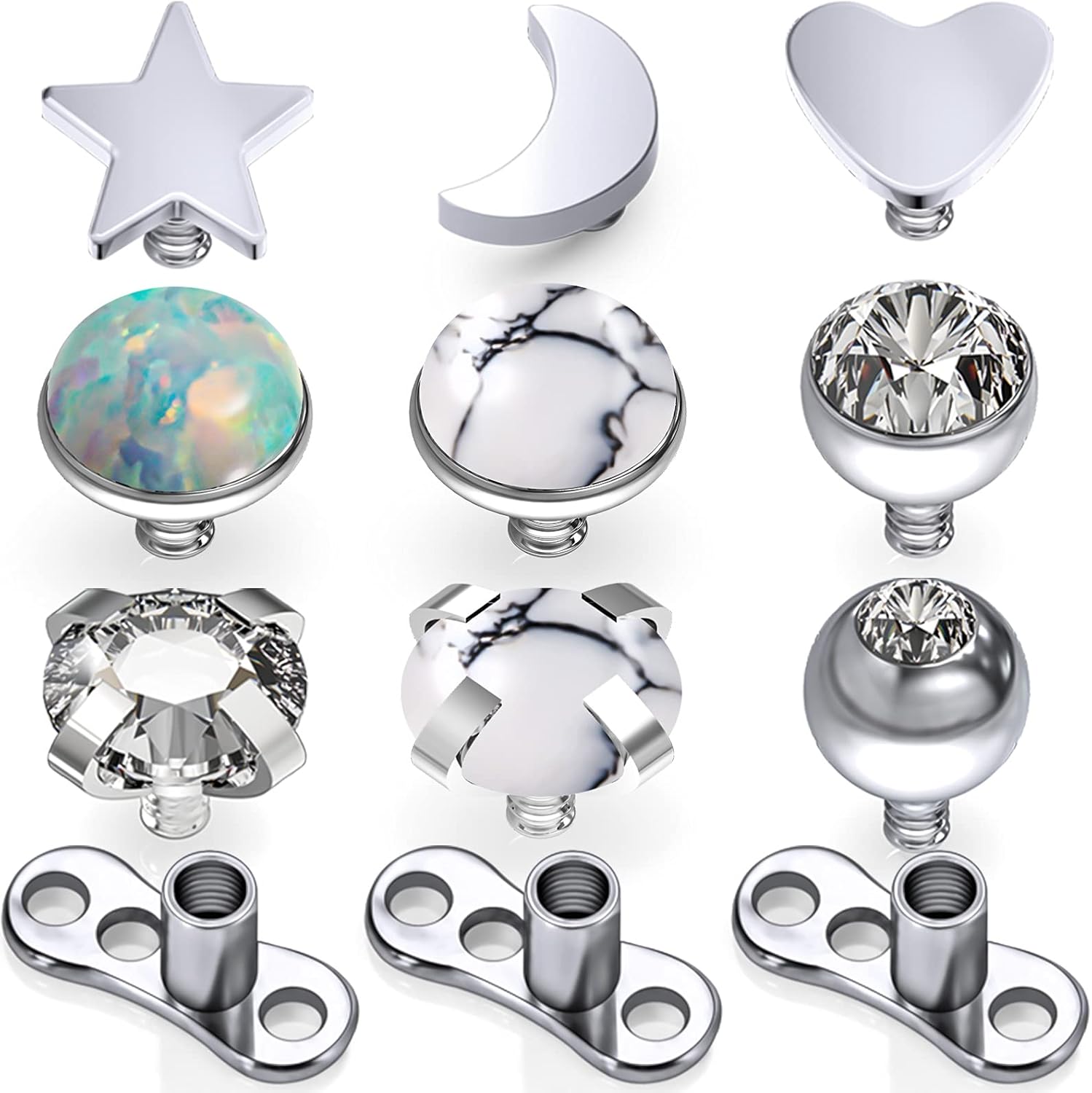 Leiainely Dermal Piercing Jewelry Dermal Tops Dermal Jewelry Dermal Top