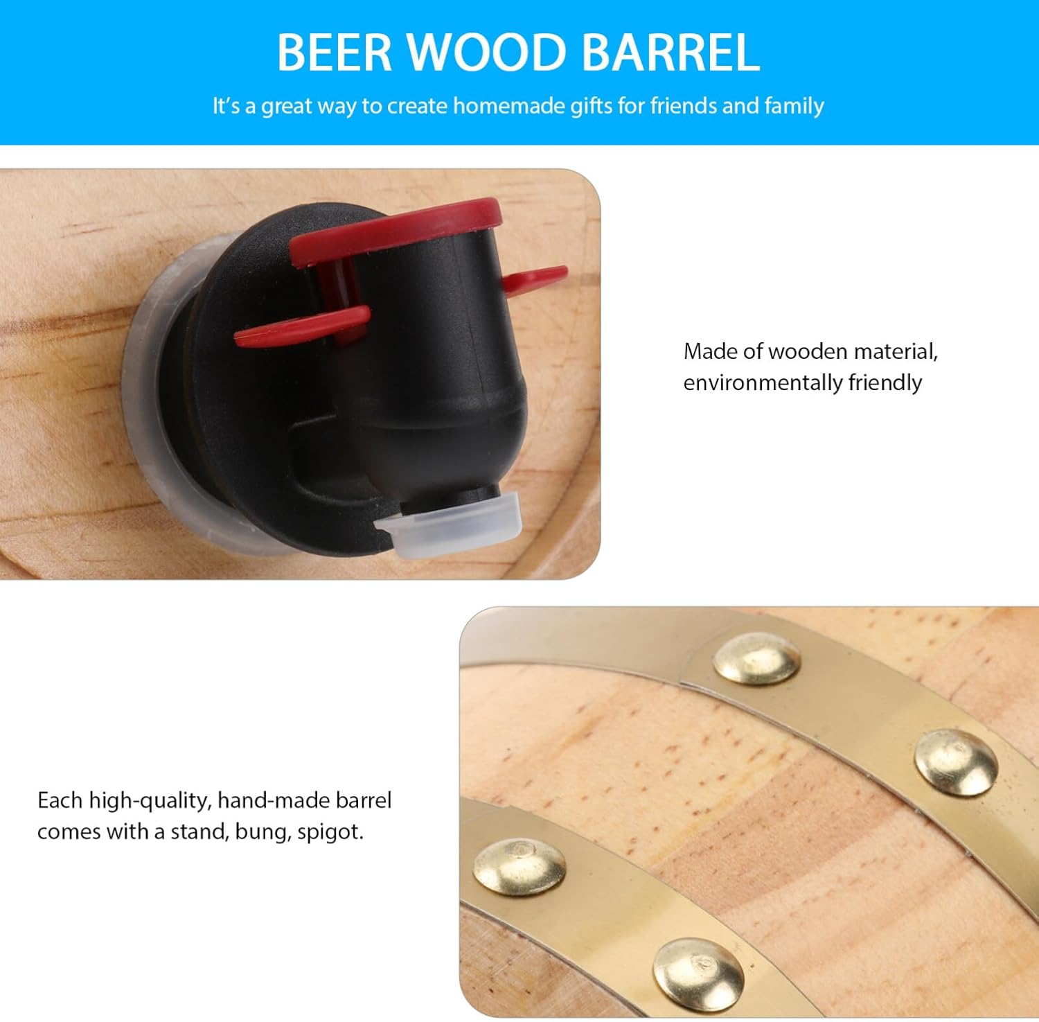 HEMOTON 1pc Beverage Dispenser Faucet Rustic Bar Decor for Home Brewing Includes Stand and Spigot for Beer Wine and Spirits Capacity