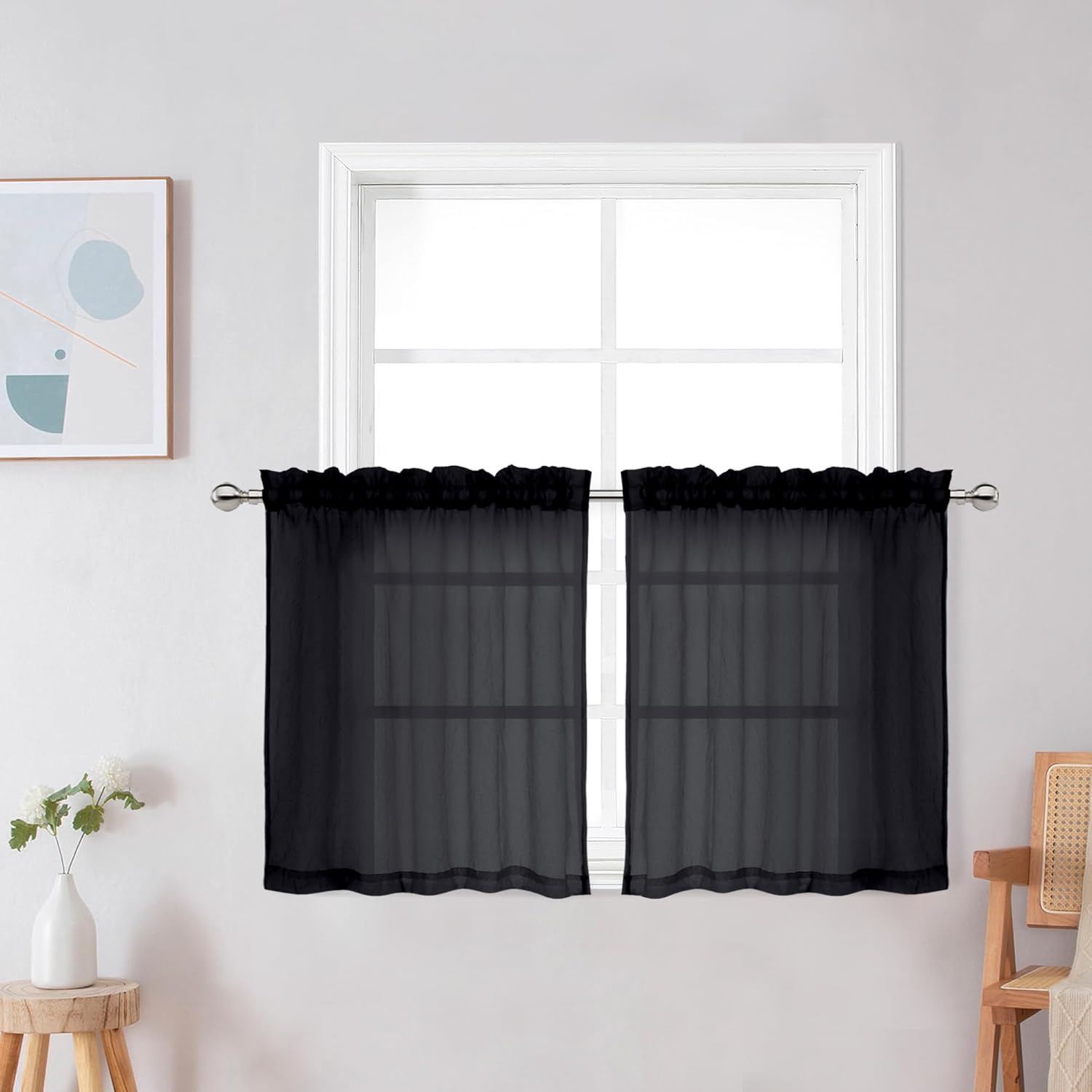 OWENIE Tier Curtains 24"
