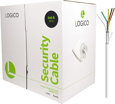 Best 500ft 18/4 Shielded CCA Security Alarm Control Wire Stranded PVC Jacket White