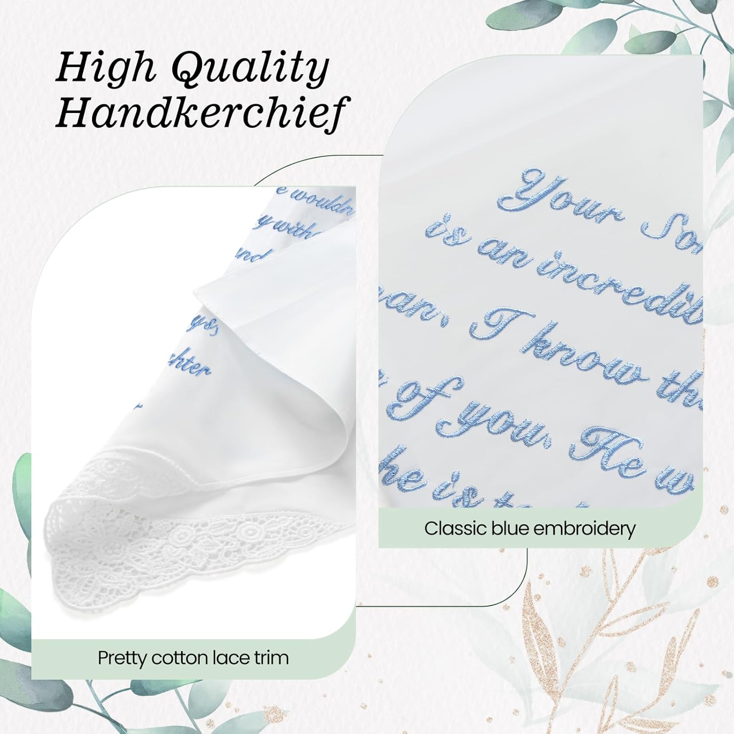 Wedding Handkerchief - Something Blue for Bride on Wedding Day - Bridal Weddings Hankie - Image 3