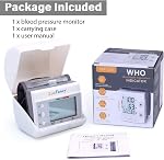 LotFancy Wrist Blood Pressure Monitor Large Cuff 11.8-16.5”, Accurate Digital Blood Pressure Machine, Blood Pressure Machine for Home Use with Carrying Case, 120 Readings Memory, Large LCD Display