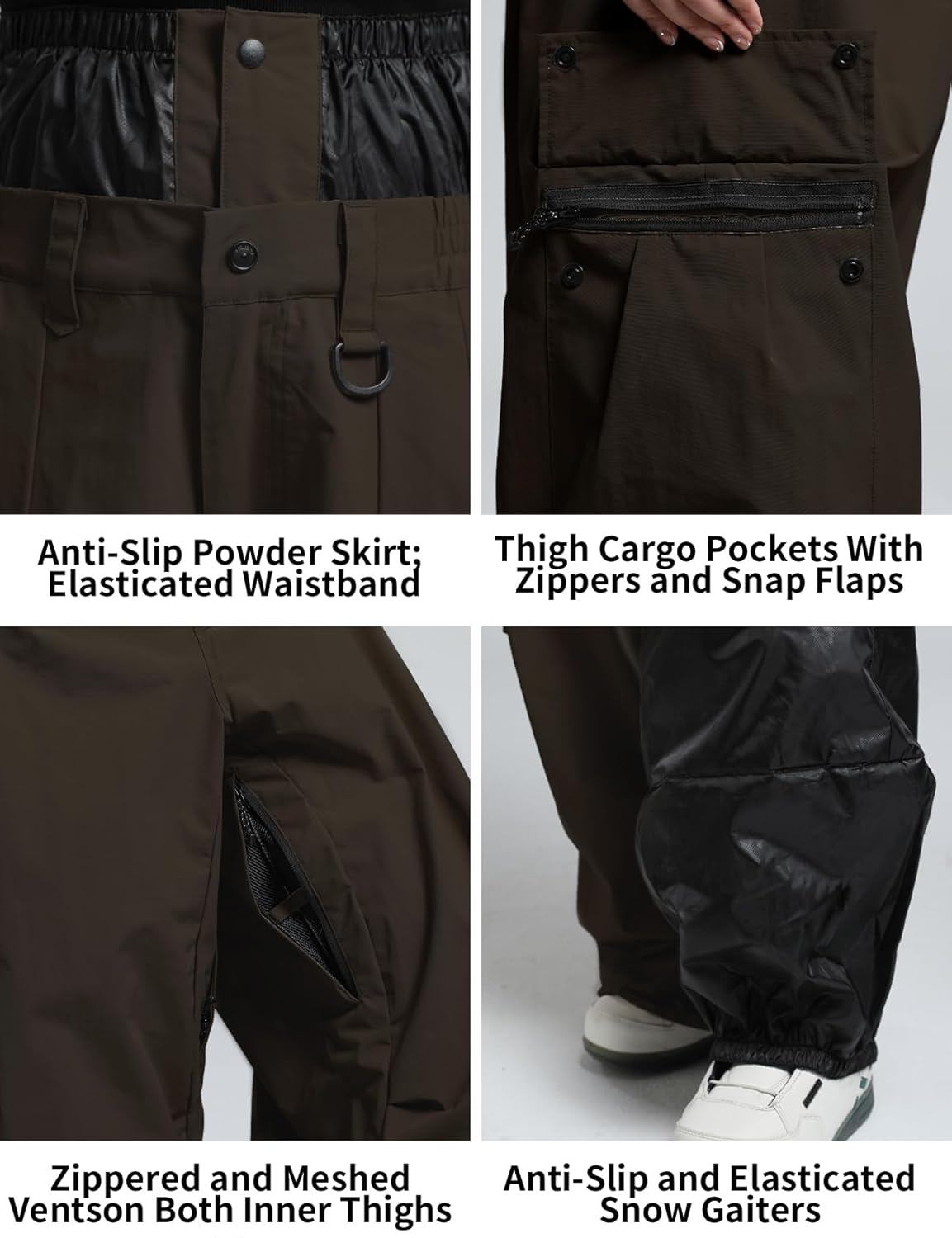 GSOU SNOW Women Men Ski Pants Snowboard Pants Super Baggy Snowboarding Loose Snow Sport Insulation Waterproof Windproof - Image 5