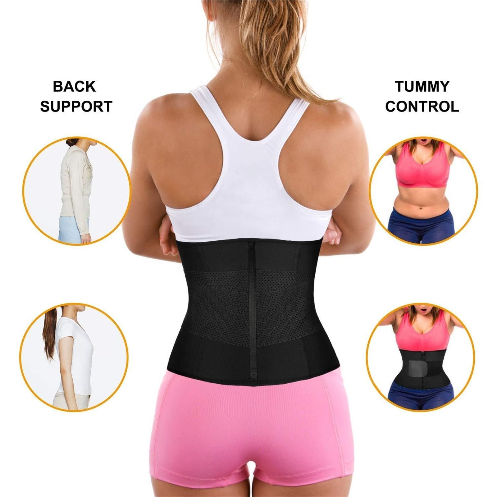 RüCkenstüTzgüRtel Taillentrainingsgürtel Bauchgürtel Sport Taillentrimmer Sauna Fitness Bauchgürtel Taillenschutz(XL)