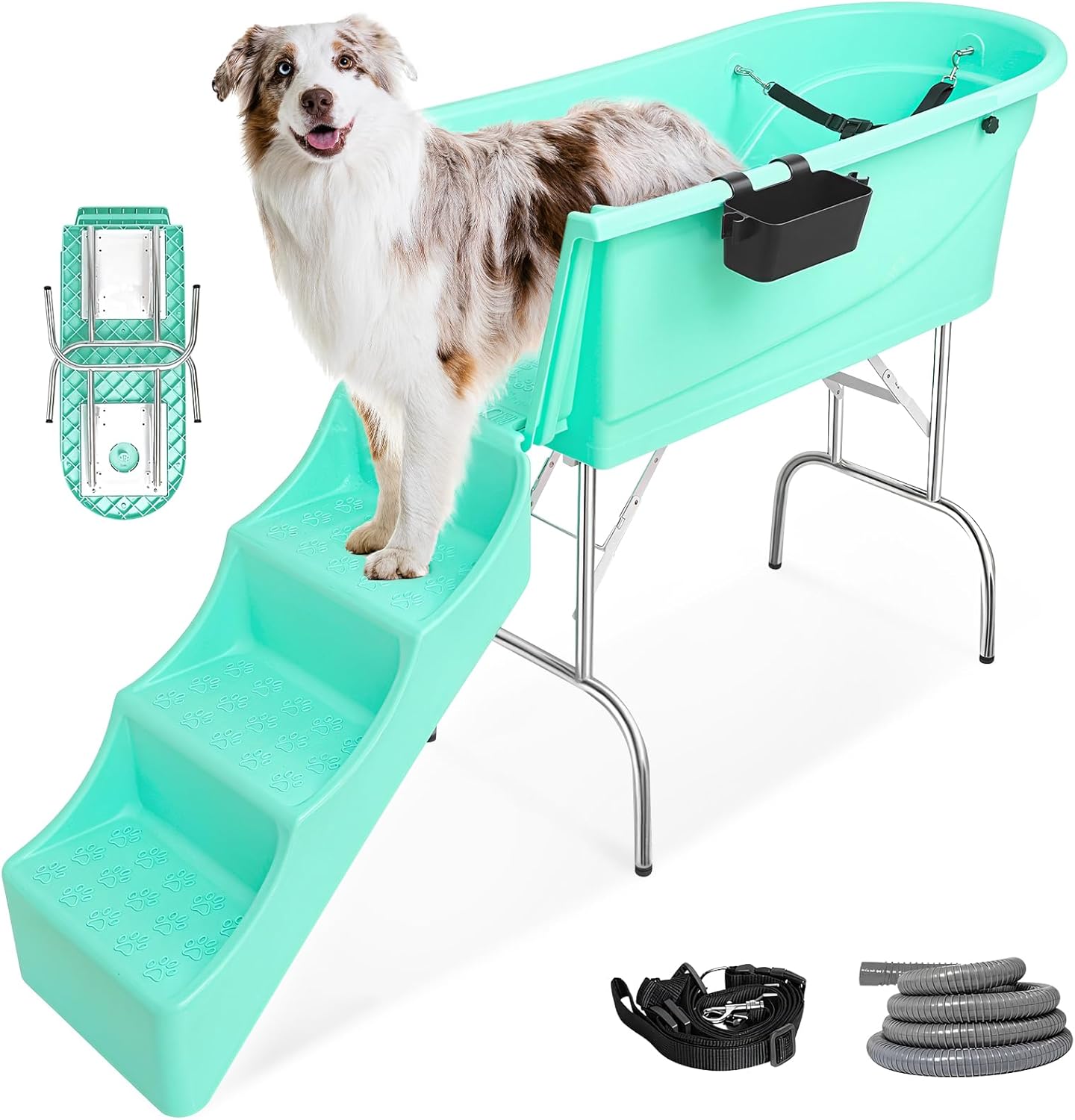 Upgrade Your Dog's Bath Time with this Portable and Foldable Dog Washing Station for Medium to Large Breeds!