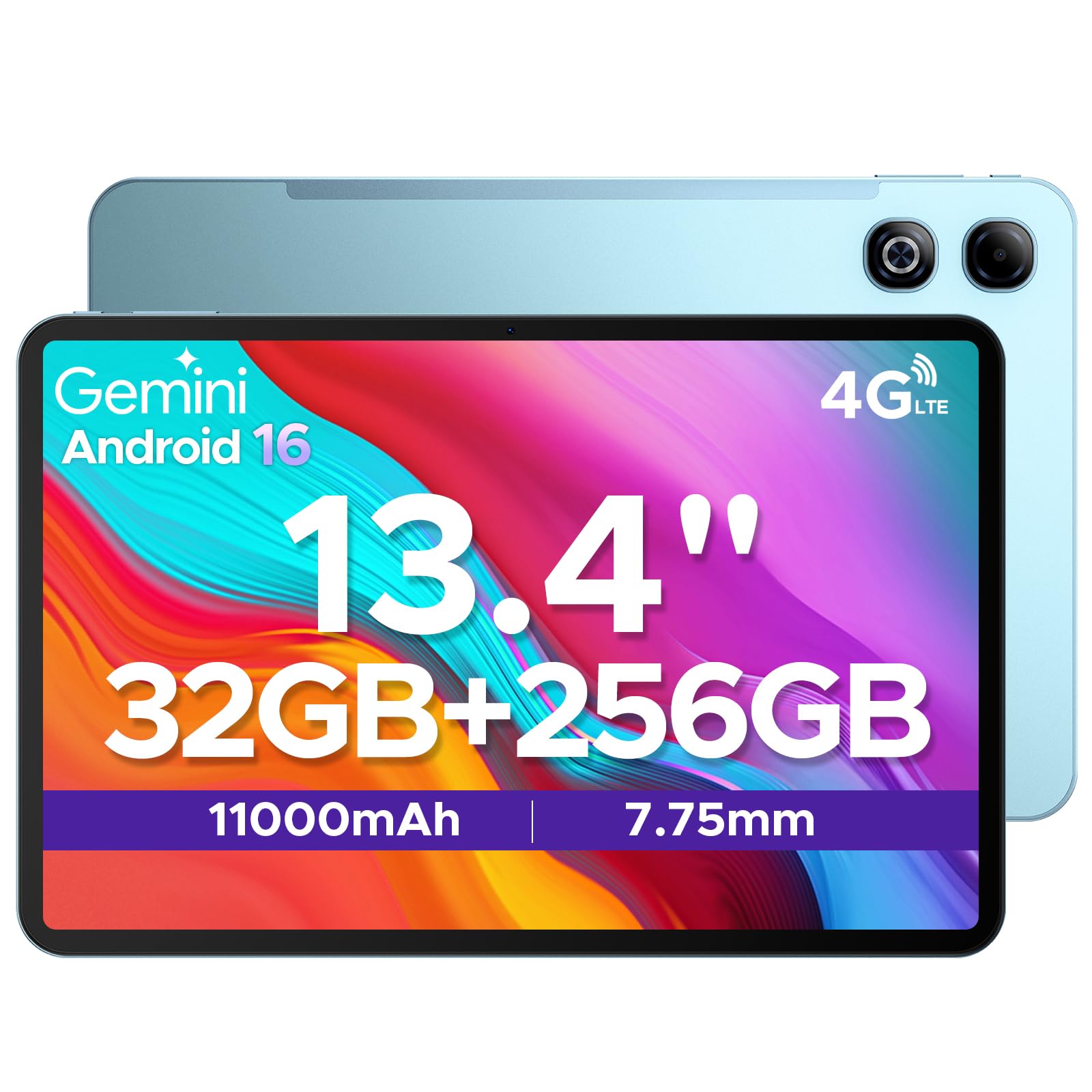 DOOGEE Tab G6 Tablette Avec Carte Sim, Tablette Android 15, Octa-Core T7250, Tablette 11 Pouces 90Hz, 30GB +256GB/TF 2TB, Double 4G LTE,Batterie 8000mAh,13MP Caméra, 5G WiFi/Widevine L1/FM/OTG/Face ID