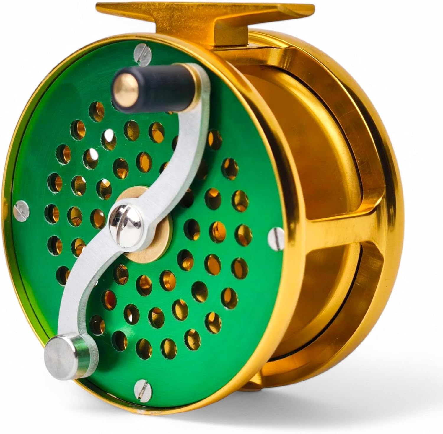 Retro Trout Fly Reel | Classic S-Handle Design | 6061-T6 Aluminum | LHW/RHW Convertible | 2.5''/3''/3.5'' Sizes (green5, 3.5'' for 7/8wt, Left-Handed (with Agate Guide))