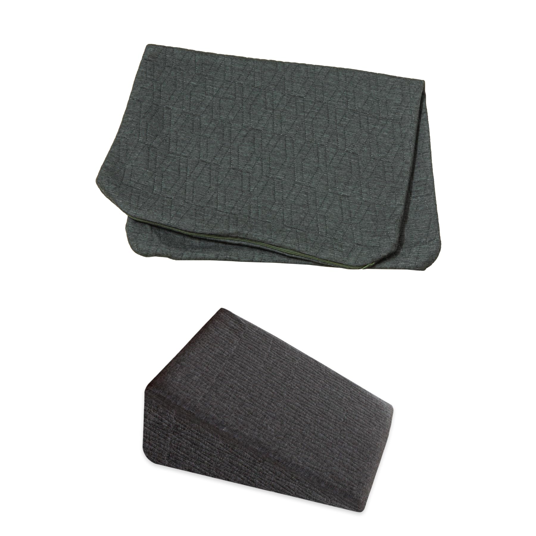 The White Willow Soft Fabric Inclined Bed Wedge Case 17" L x 14.8" W x 7" H, Washable, Removable Zippered Pillow Cover Only, Inclined Bed Wedge Leg Rest Pillow- Grey-picture-15