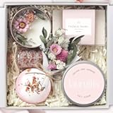 Orchid & Jasmine Spa Box for Women – Birthday&comma; Christmas & Pink Gifts&comma; Self Care & Relaxation Set with Candle&comma; Soap & Bath Salts – Elegant Ready-to-Give Package for Mom&comma; Sister&comma; or Friend